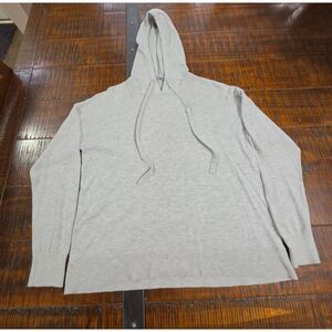 Heather Gray Knit Hoodie Sweater Size M Ultra Soft Layer